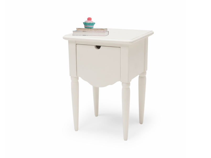 Mango Wood Salani One Darwer Bedside Storage Table for Living Room | White Finish