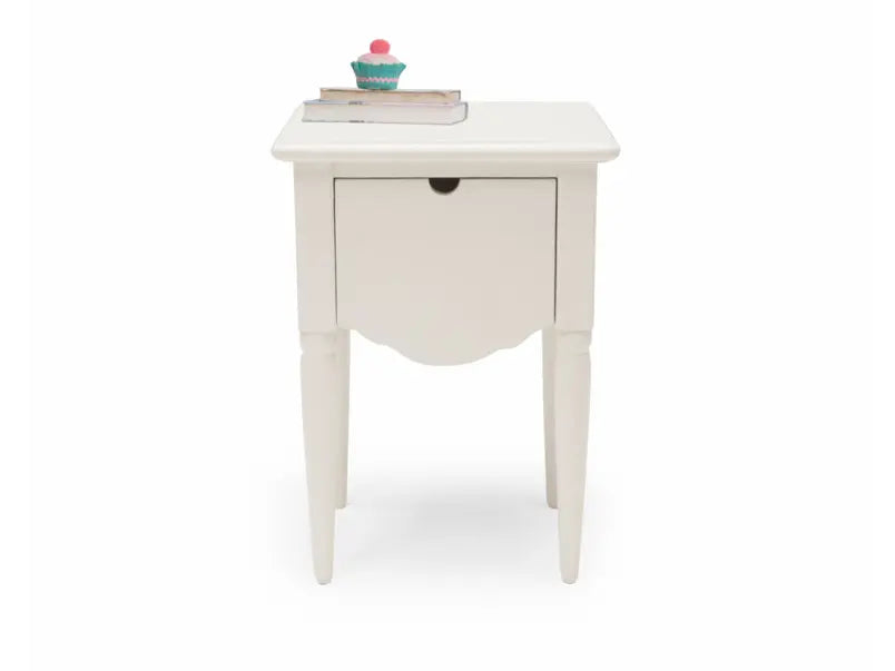Mango Wood Salani One Darwer Bedside Storage Table for Living Room | White Finish