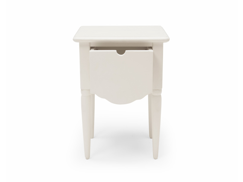 Mango Wood Salani One Darwer Bedside Storage Table for Living Room | White Finish
