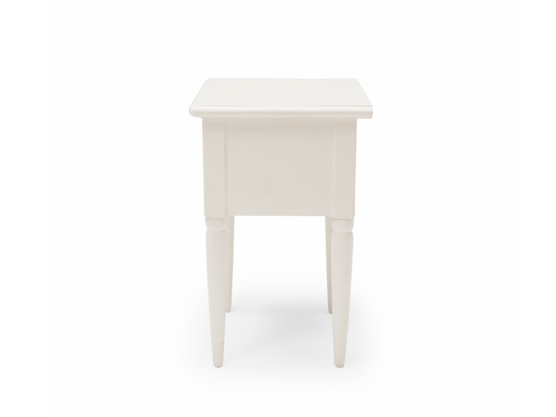 Mango Wood Salani One Darwer Bedside Storage Table for Living Room | White Finish
