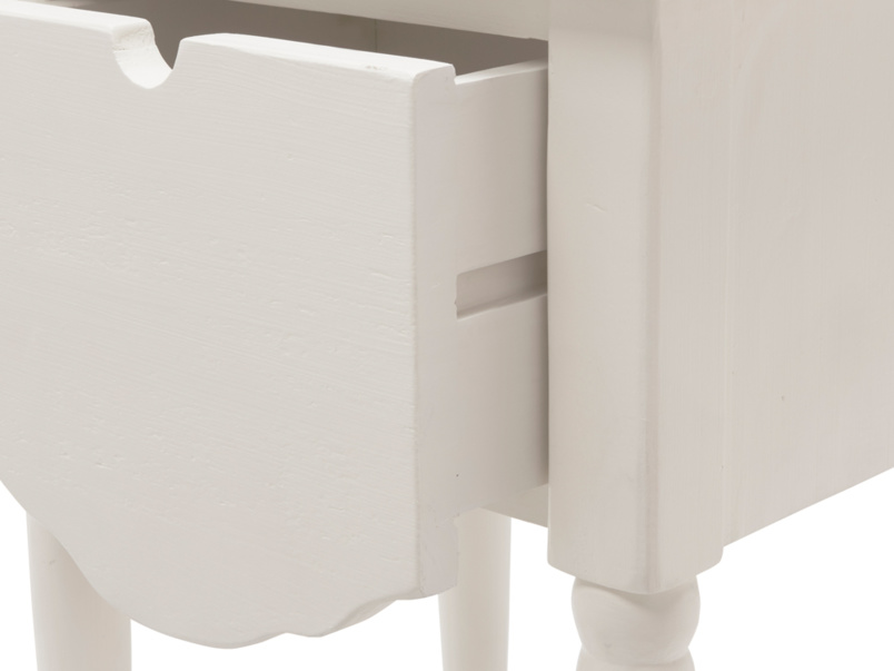 Mango Wood Salani One Darwer Bedside Storage Table for Living Room | White Finish