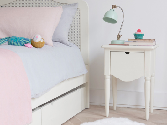 Mango Wood Salani One Darwer Bedside Storage Table for Living Room | White Finish
