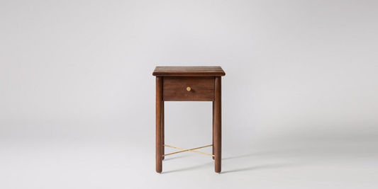 Mango Wood Sogi One Drawer Bedside Storage Table for Living Room | Dark Brown