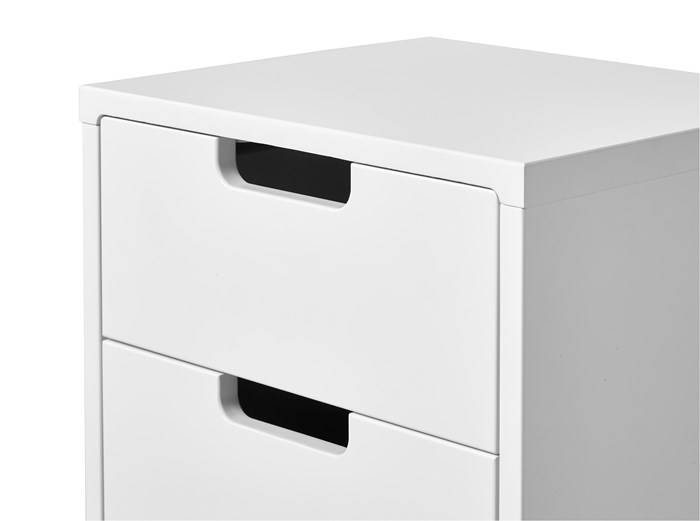 Mango Wood Duba Three Drawer Bedside Storage Table for Living Room | White Finish