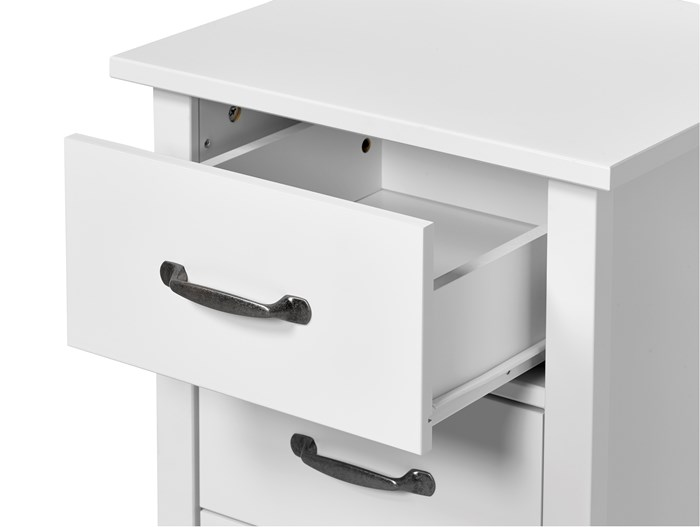 Mango Wood Layla Chest Three Drawer Bedside Storage Table for Living Room | White Finish