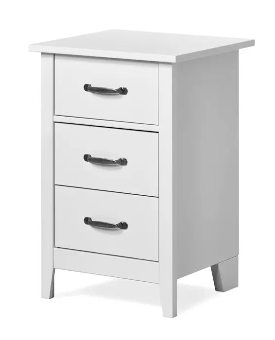 Mango Wood Layla Chest Three Drawer Bedside Storage Table for Living Room | White Finish