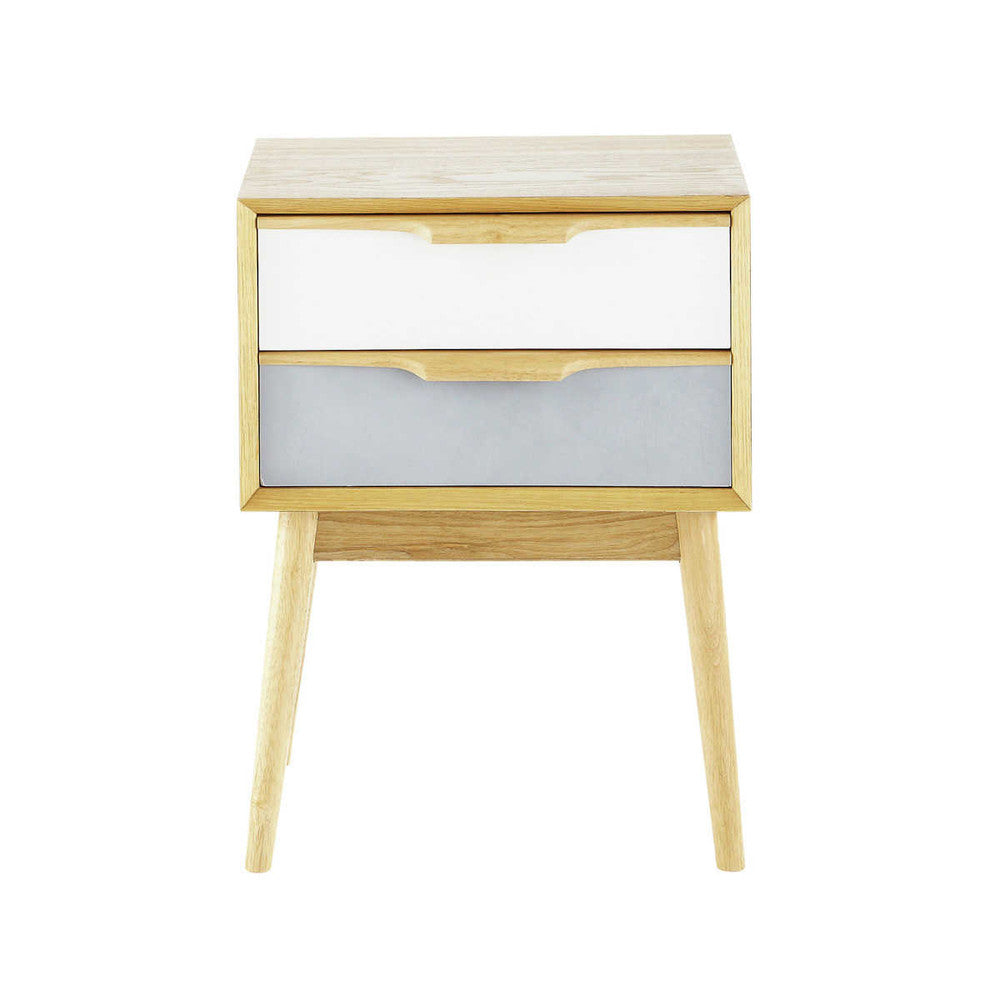 ango Wood Largo Chest Two Drawer Bedside Storage Table for Living Room | Brown Finish