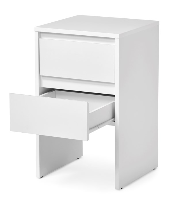 Mango Wood Tabuk Three Drawer Selves Bedside Storage Table for Bedroom | White Finish