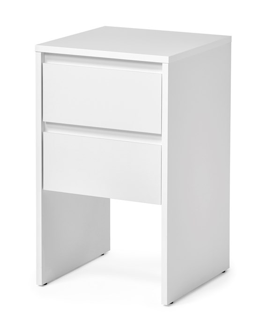 Mango Wood Tabuk Three Drawer Selves Bedside Storage Table for Bedroom | White Finish