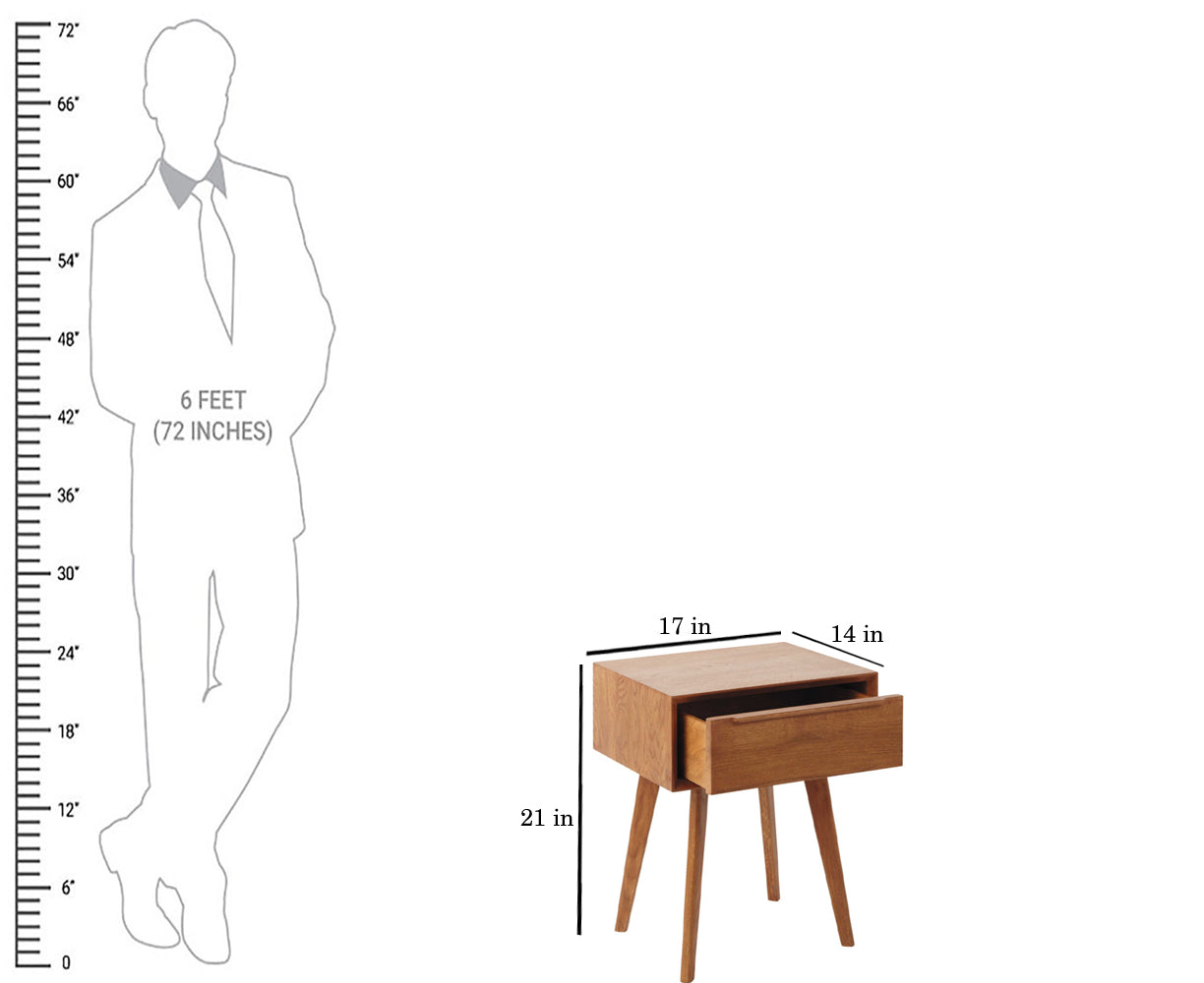 Mango Wood Risco Bedside Storage Table for Living Room Aprodz