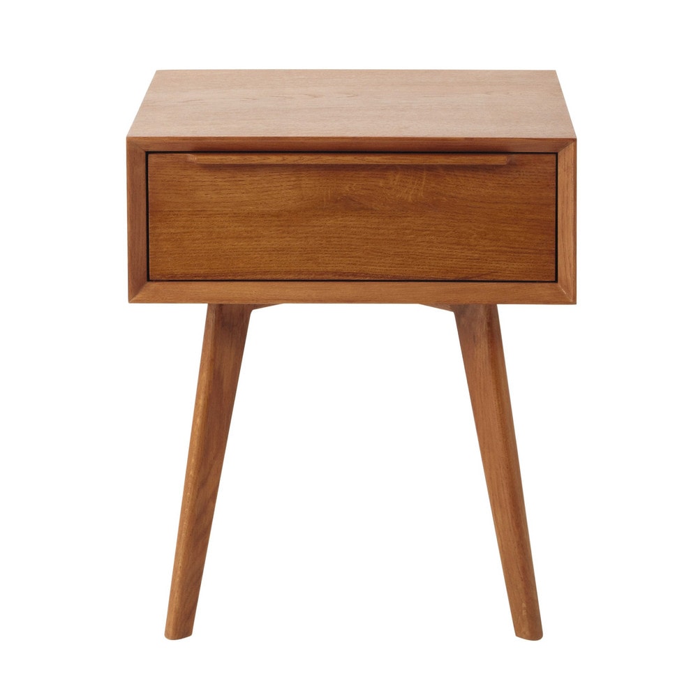 Mango Wood Risco Bedside Storage Table for Living Room Aprodz