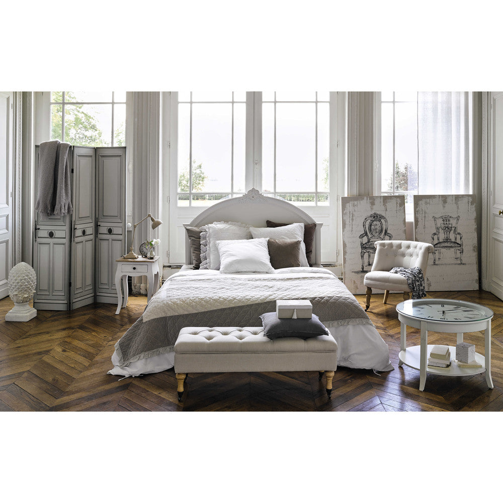 Mango Wood Baiyer One Drawer Selves Bedside Storage Table for Bedroom | White Finish