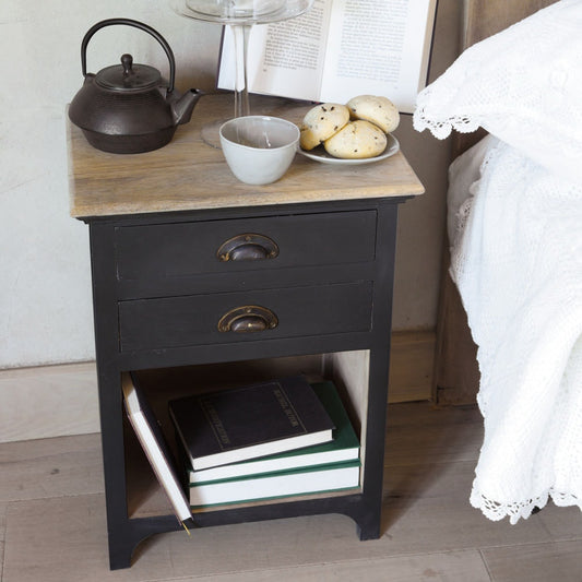 Solid Wood Limin Bedside Storage Table for Living Room Aprodz