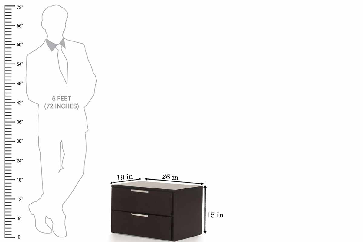 Mango Wood Cubo Bedside Table for Bedroom Living Room with 2 Drawer End Table