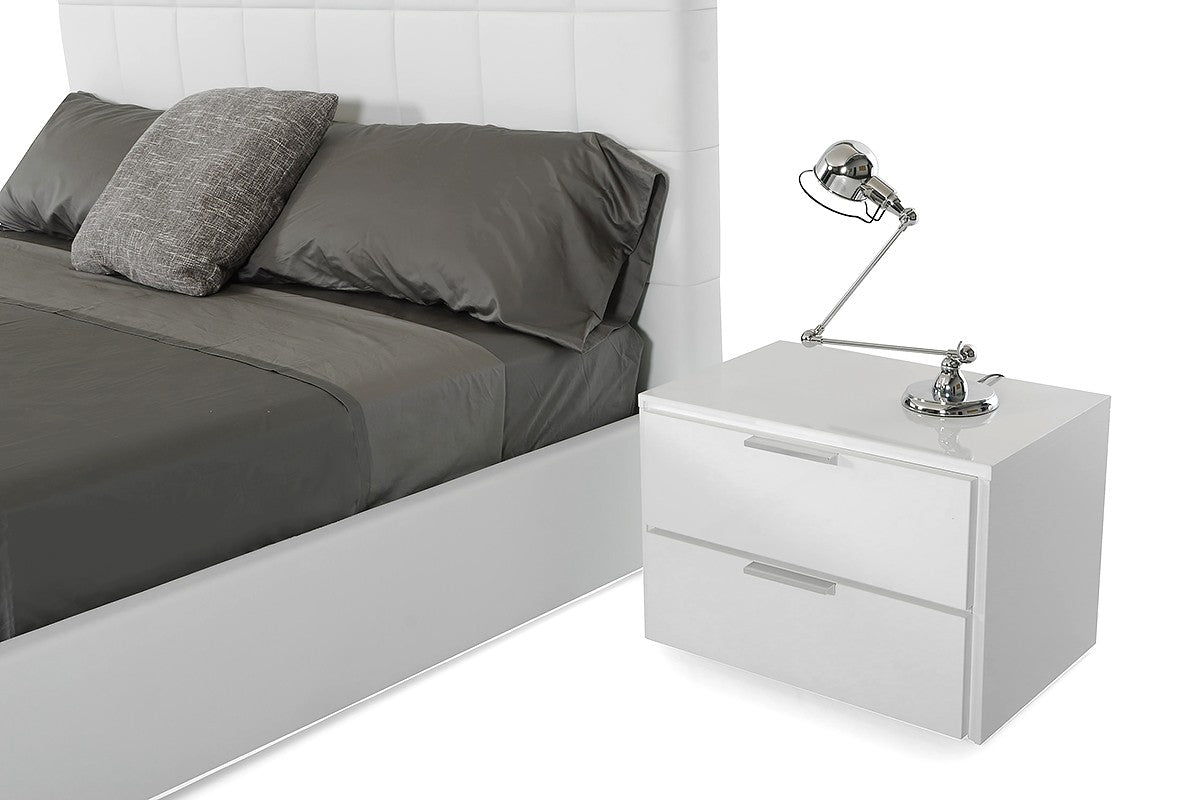 Mango Wood Cubo Bedside Table for Bedroom Living Room with 2 Drawer End Table