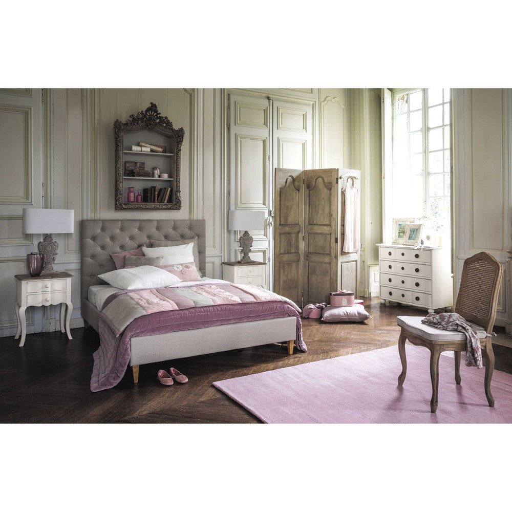 Mango Wood Cavite One Drawer Selves Bedside Storage Table for Bedroom | White Finish