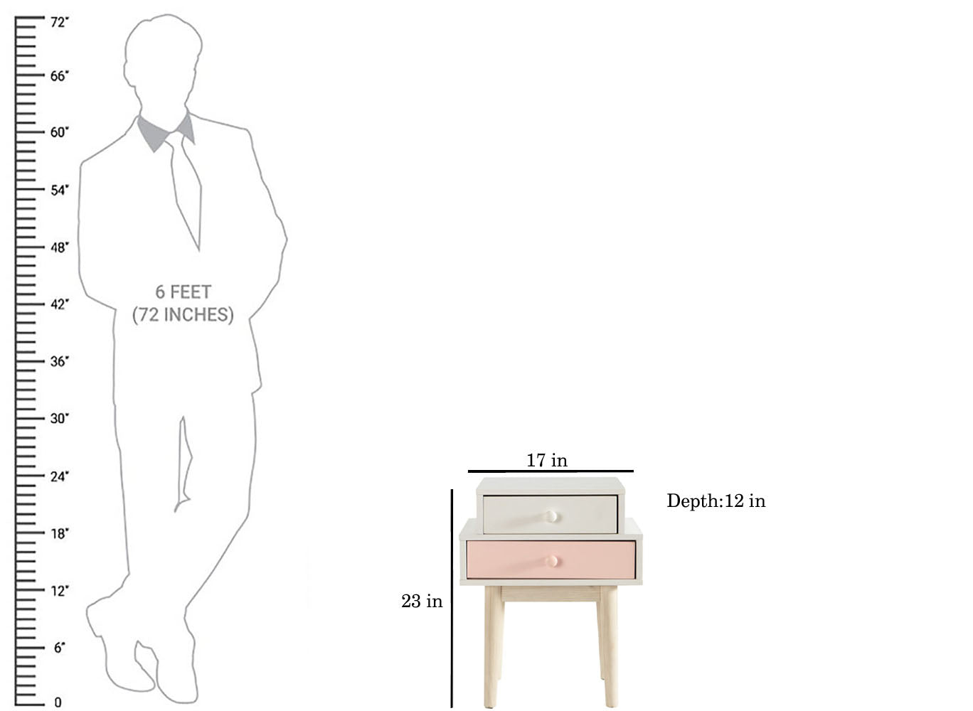 Mango Wood Bataan Bedside Table for Home