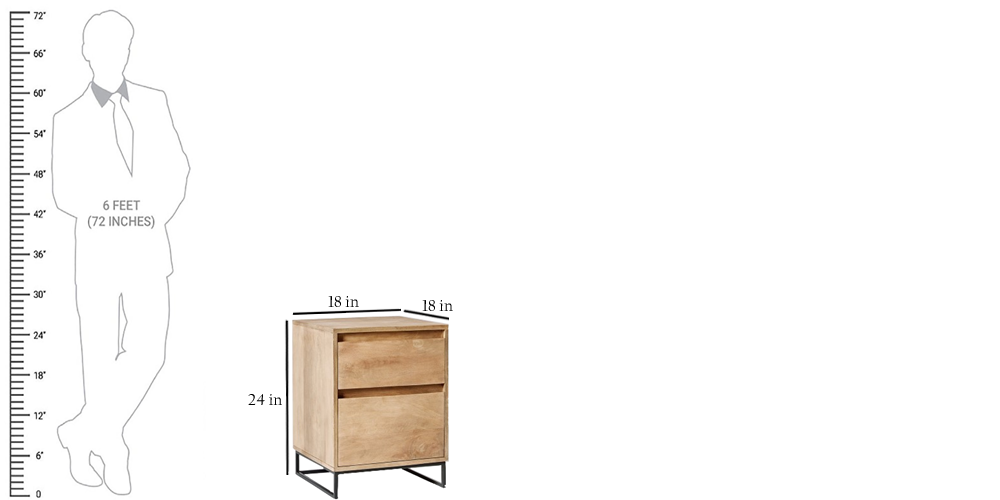 Mango Wood Horta Bedside Table for Home