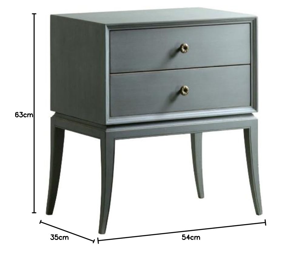 Lajas Mango Wood Bedside Table with Two Drawer