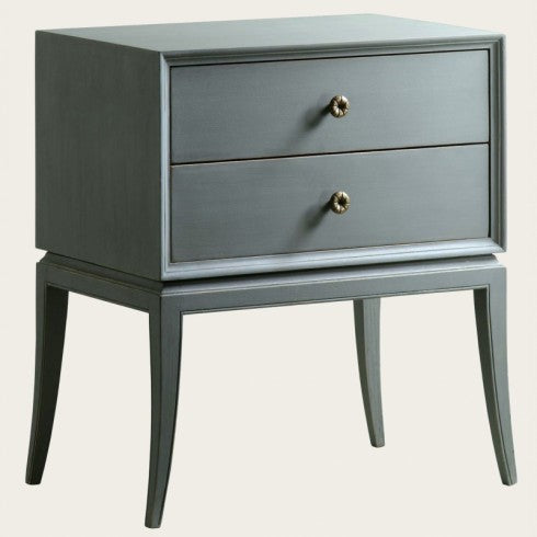 Lajas Mango Wood Bedside Table with Two Drawer Aprodz