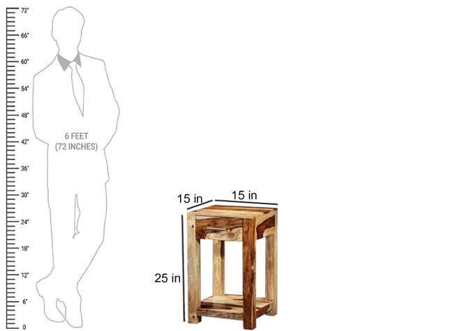 Sheesham Wood Hitmi Bedside Table for Bedroom Living Room with 1 Drawer End Table