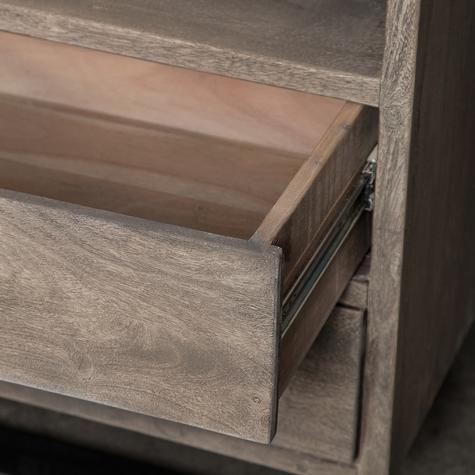 Mango Wood Alba Stylish Bedside Table for Bedroom Living Room with 2 Drawer End Table