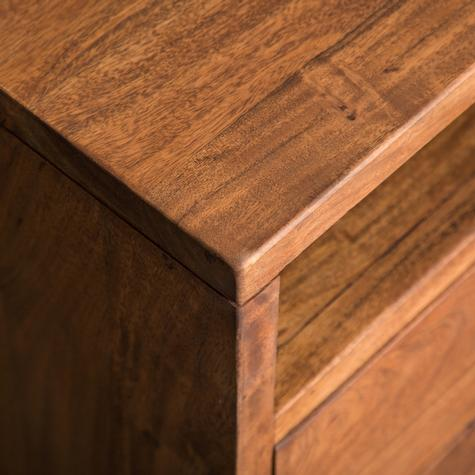 Mango Wood Alba Stylish Bedside Table for Bedroom Living Room with 2 Drawer End Table