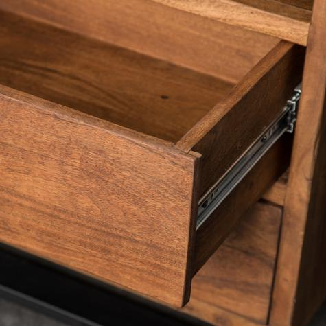 Mango Wood Alba Stylish Bedside Table for Bedroom Living Room with 2 Drawer End Table