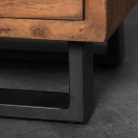 Mango Wood Alba Stylish Bedside Table for Bedroom Living Room with 2 Drawer End Table