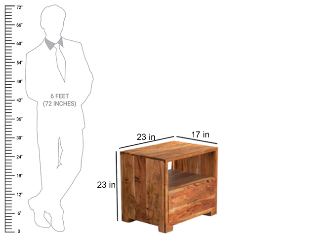 Solid Wood Mary Bedside Storage Table for Living Room