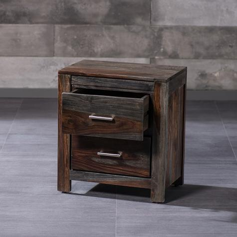 Sheesham Wood Adelphi Bedside Table for Bedroom Living Room with 2 Drawer End Table