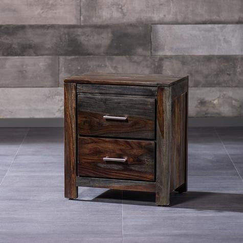Sheesham Wood Adelphi Bedside Table for Bedroom Living Room with 2 Drawer End Table
