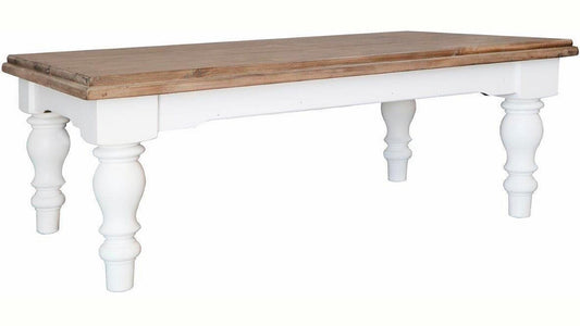 Solid Wood Biloku Stylish Coffee Table for Living Room | Center Table for Home | Brown White Finish