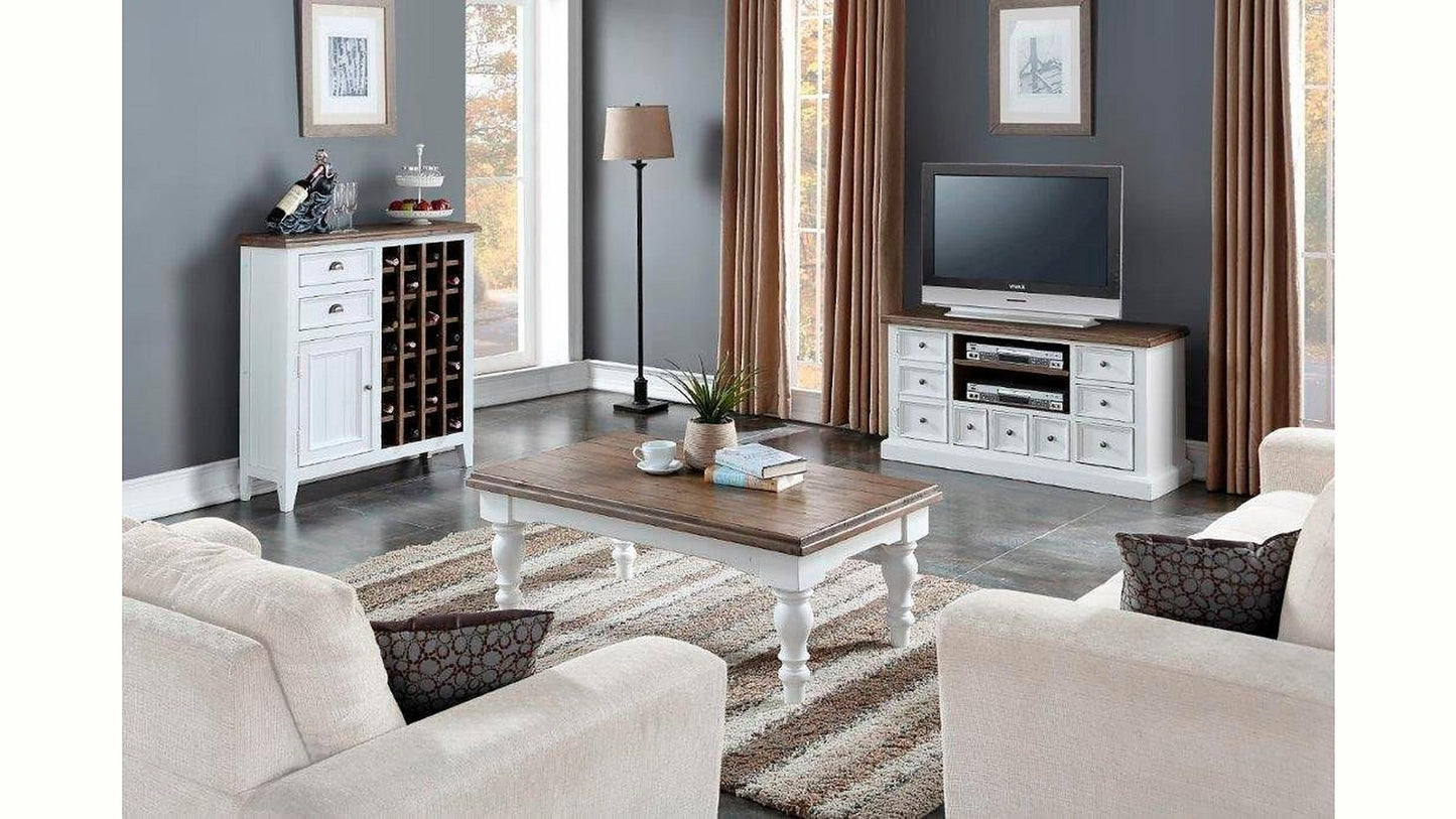 Solid Wood Biloku Stylish Coffee Table for Living Room | Center Table for Home | Brown White Finish