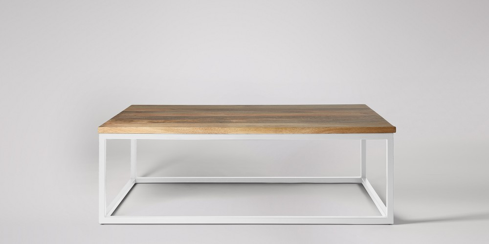 Mango Wood & Steel Annaberg Stylish Coffee Table for Living Room | Center Table for Home | Brown Finish