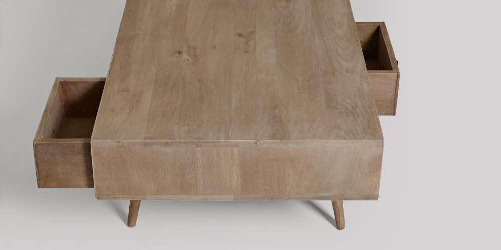 Mango Wood Susannaberg Stylish Coffee Table for Living Room | Center Table for Home | Brown Finish