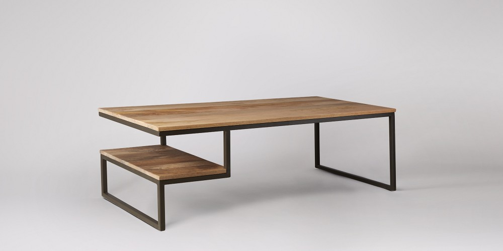 Mango Wood & Steel Anoco Stylish Coffee Table for Living Room | Center Table for Home | Brown Finish