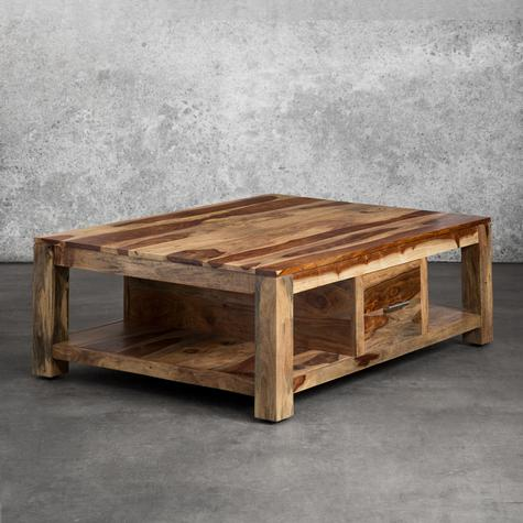 Sheesham Wood Guachara One Drawer Storage Coffee Table for Living Room
