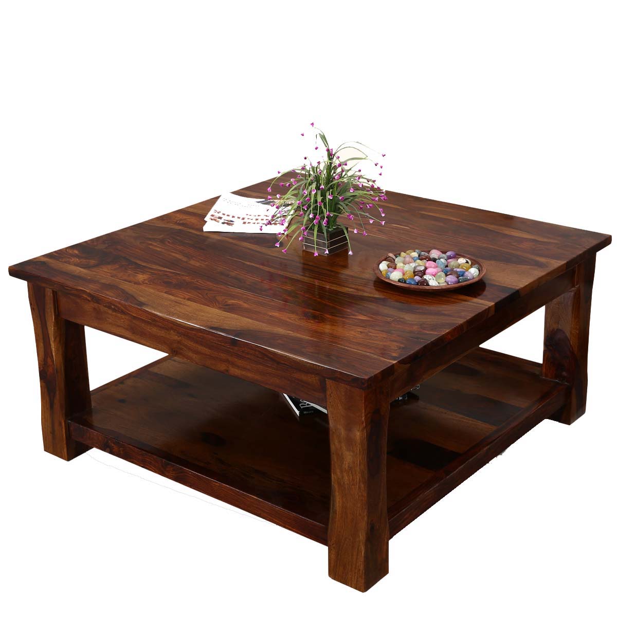 Sheesham Wood Mateo Stylish Coffee Table for Living Room | Center Table for Home | Brown Finish