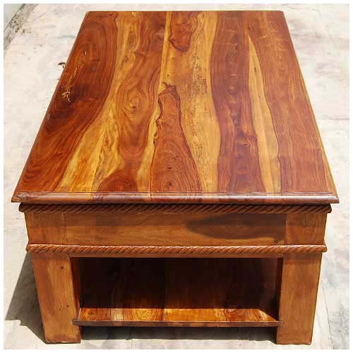 Sheesham Wood Pauji Stylish Coffee Table for Living Room | Center Table for Home | Brown Finish