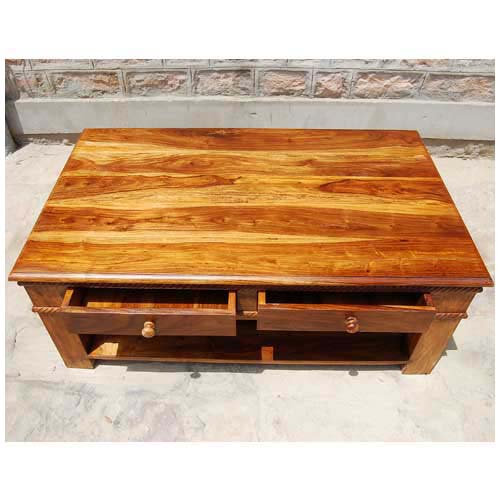 Sheesham Wood Pauji Stylish Coffee Table for Living Room | Center Table for Home | Brown Finish