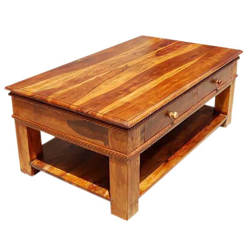 Sheesham Wood Pauji Stylish Coffee Table for Living Room | Center Table for Home | Brown Finish