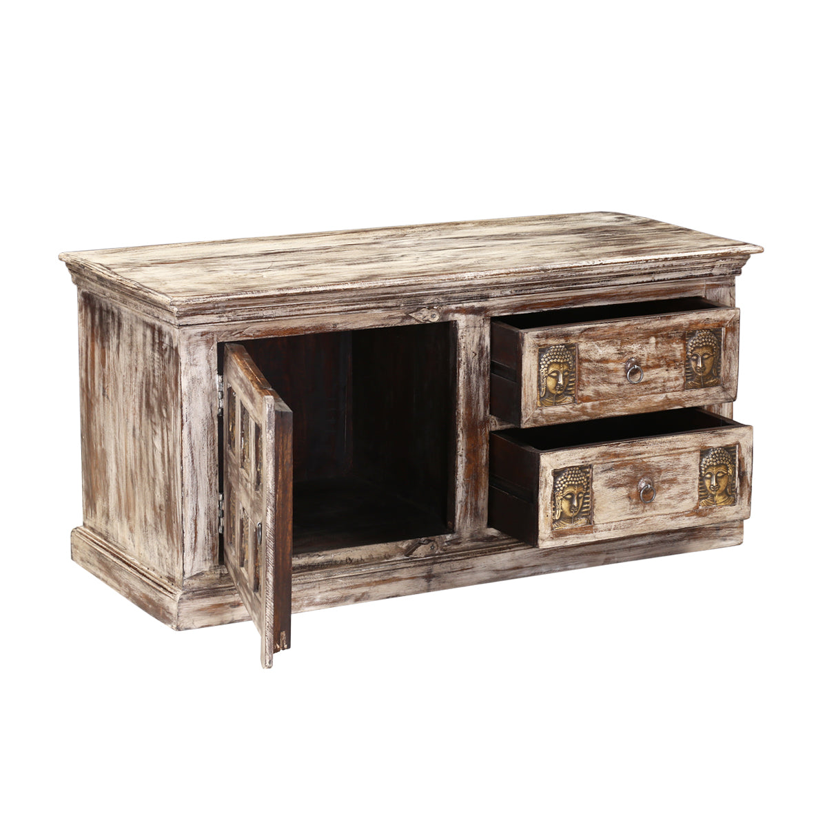 Mango Wood Maripa Stylish Coffee Table with 2 Drawer & 1 Door for Living Room | Center Table for Home | Brown Finish