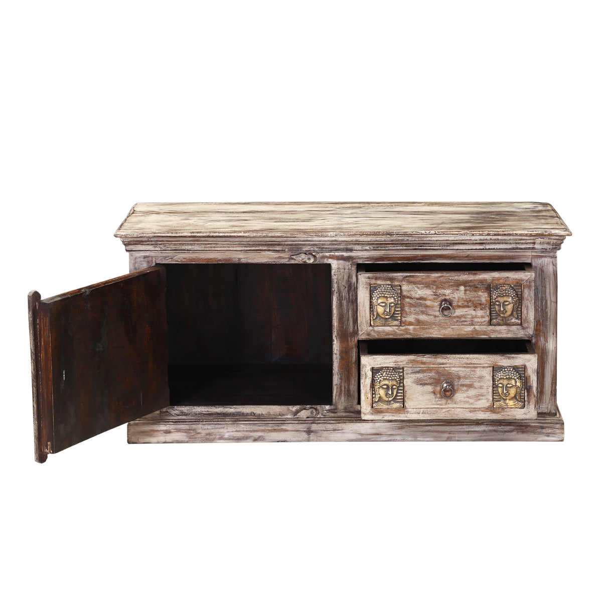 Mango Wood Maripa Stylish Coffee Table with 2 Drawer & 1 Door for Living Room | Center Table for Home | Brown Finish
