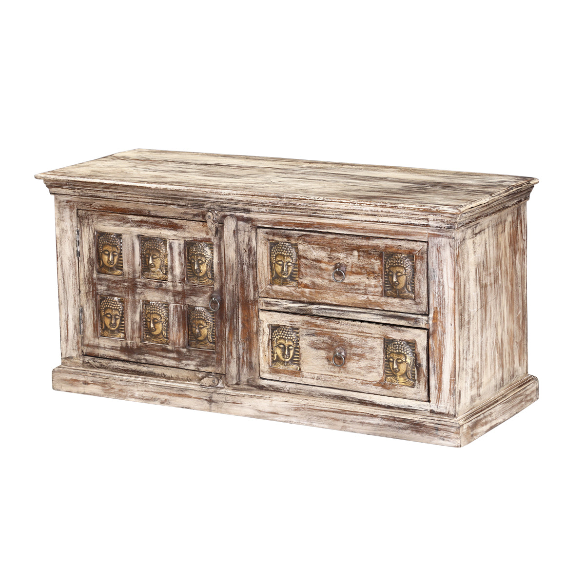 Mango Wood Maripa Stylish Coffee Table with 2 Drawer & 1 Door for Living Room | Center Table for Home | Brown Finish