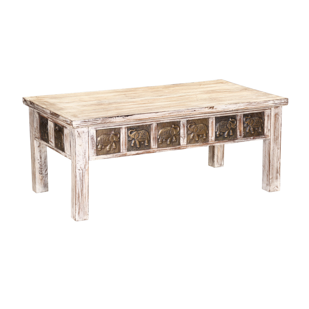 Mango Wood Roarima Stylish Coffee Table for Living Room | Center Table for Home | Brown Finish