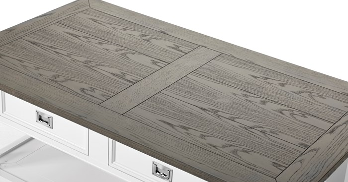 Mango & MDF Wood Teresa Stylish Coffee Table with 2 Drawer for Living Room | Center Table for Home | Brown Finish