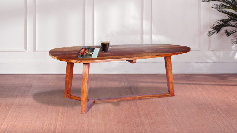 Solid Wood Stylish Sola Coffee Table for Living Room | Center Table for Home | Honey Oak Finish