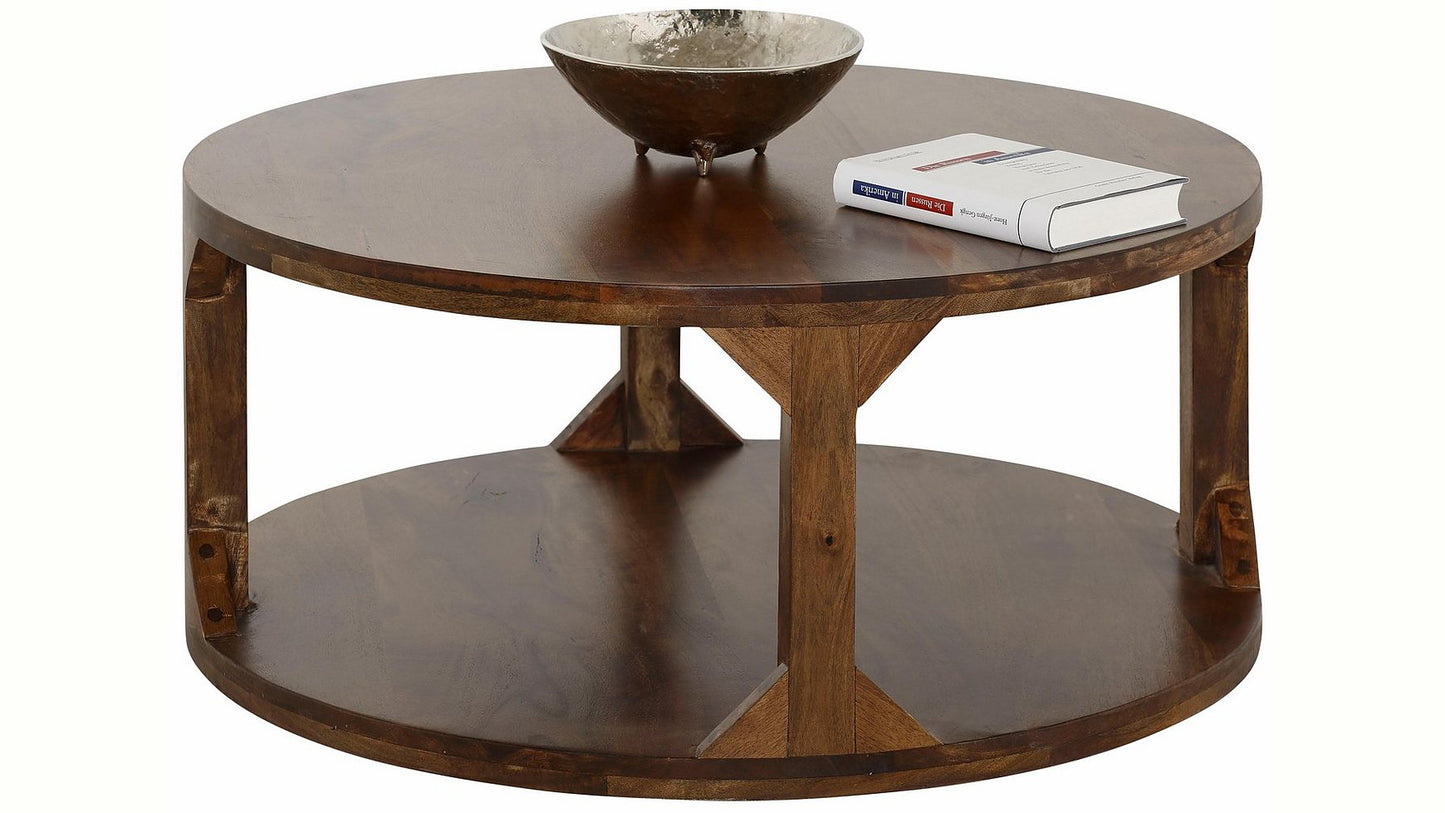 Mango Wood Holmia Stylish Coffee Table for Living Room | Center Table for Home | Brown Finish