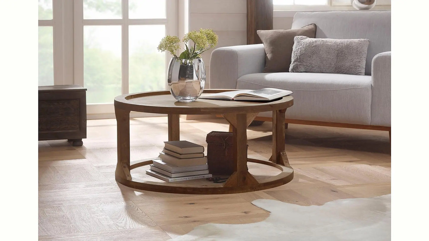 Mango Wood Holmia Stylish Coffee Table for Living Room | Center Table for Home | Brown Finish